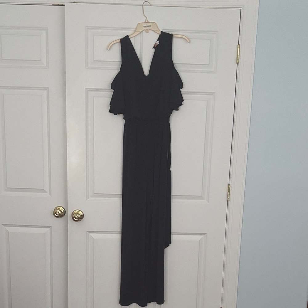 Calvin Klein Navy Cold Shoulder Sleeve Jumpsuit